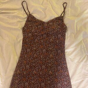 NWOT Princess Polly Motel tintin dress flower garden brown